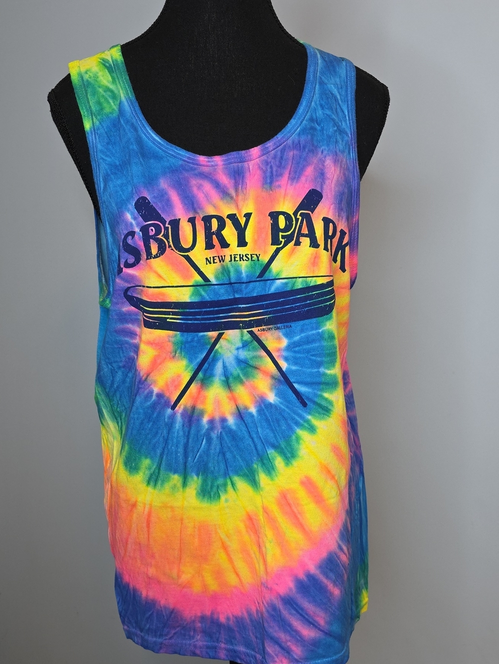 Gildan Tie-Dye Tank Top in Neon Blue, Pink, Orange